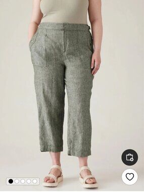Athleta Voyager Linen Pant pockets Size 10 Pull On Travel Pants